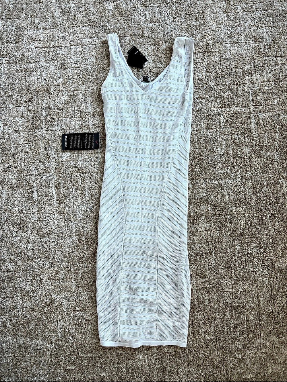 bebe White Midi Dress NWT